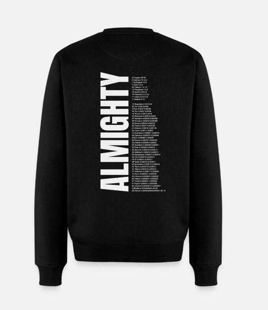 Sweat "ALMIGHTY" épuré, mais chargé de sens